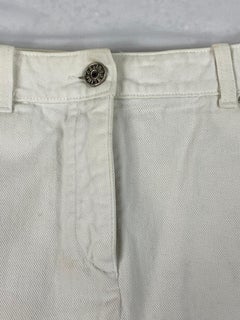Celine White Denim Mini Skirt, Size 40