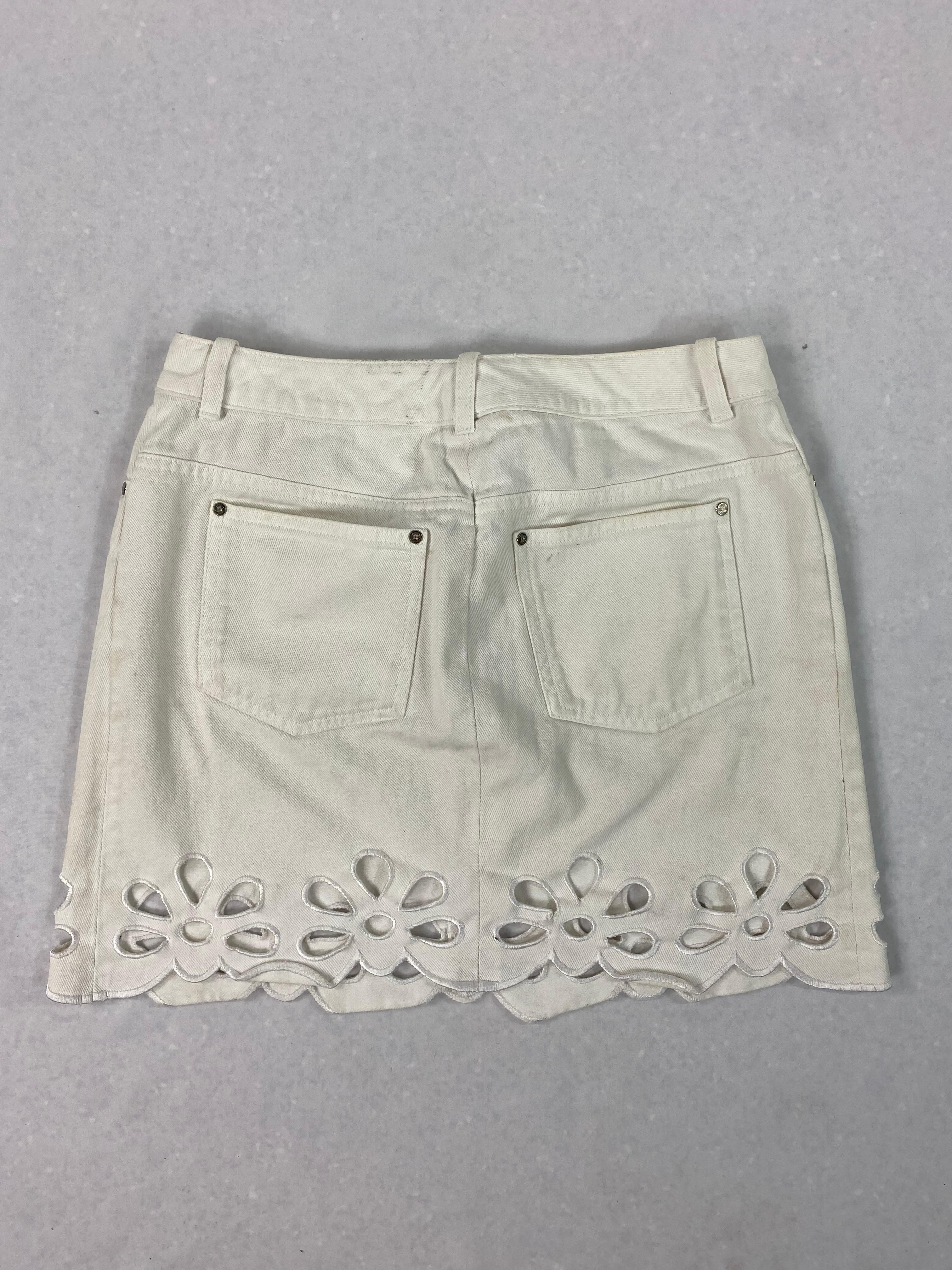 white jean mini skirt