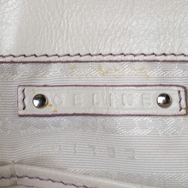 Celine White/Lavender Leather Boogie Tote For Sale 2