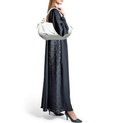 Celine White Leather Bittersweet Studded Hobo