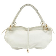 Celine White Leather Bittersweet Studded Hobo