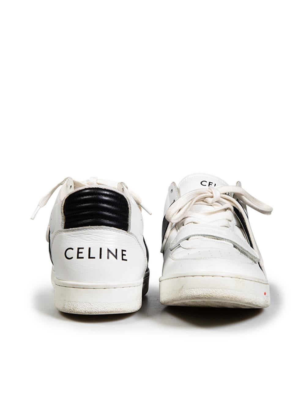 Gray Céline White Leather CT-02 Mid Velcro Trainers Size IT 38