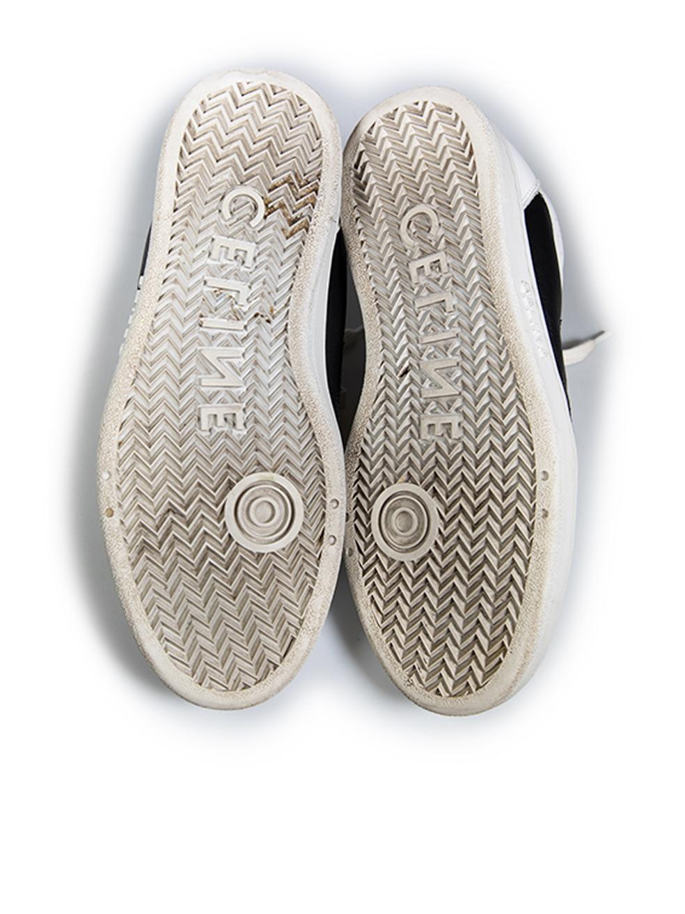 Céline White Leather CT-02 Mid Velcro Trainers Size IT 38 In Good Condition In London, GB