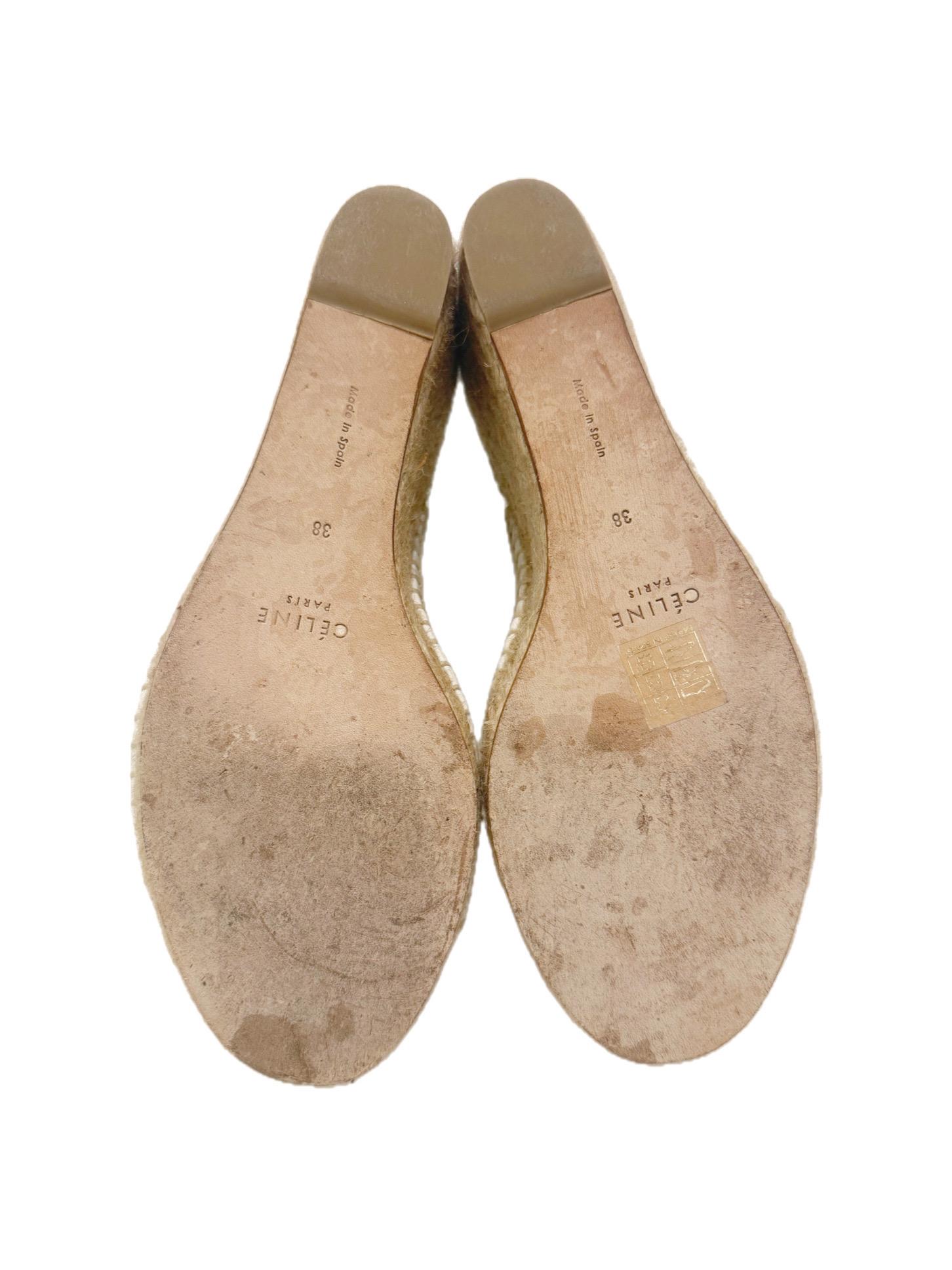 CÉLINE Weiß Leder Espadrille Wedges SS16/SS17 (Phoebe Philo Era) Größe 38 im Angebot 5