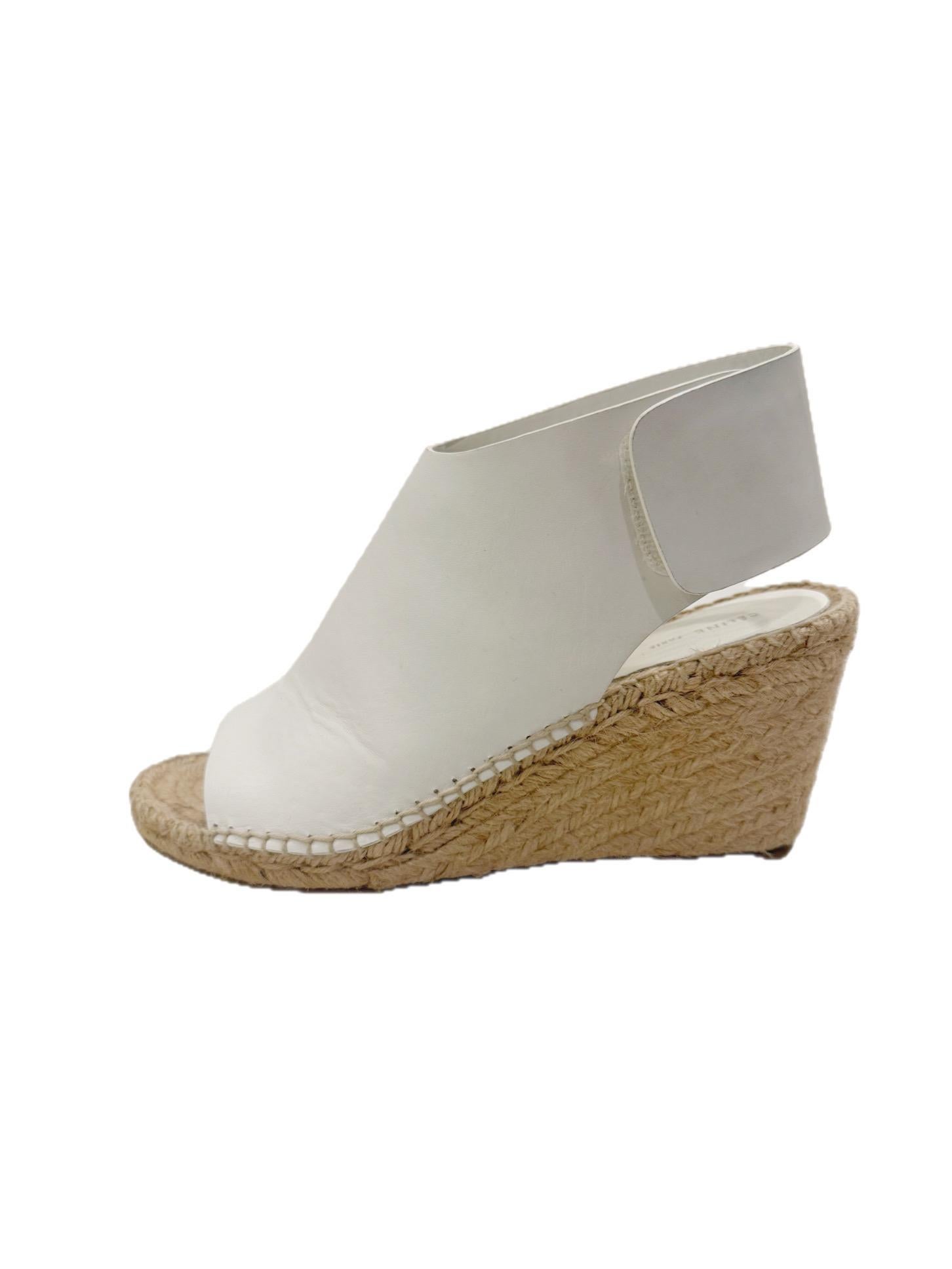 CÉLINE Weiß Leder Espadrille Wedges SS16/SS17 (Phoebe Philo Era) Größe 38 im Angebot 2