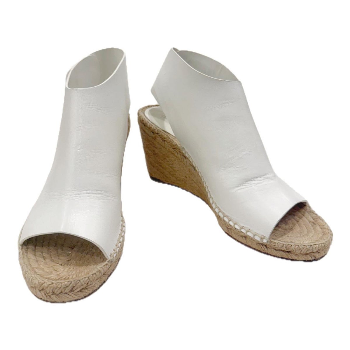 CÉLINE Weiß Leder Espadrille Wedges SS16/SS17 (Phoebe Philo Era) Größe 38 im Angebot