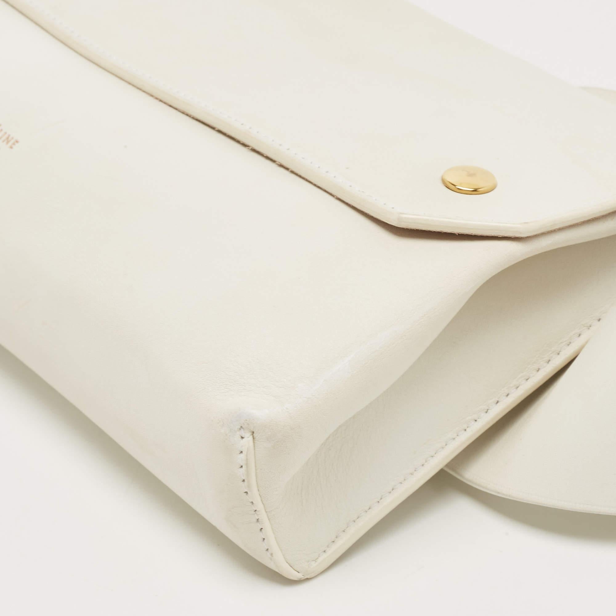 Celine White Leather Flap Bum Waist Bag 2