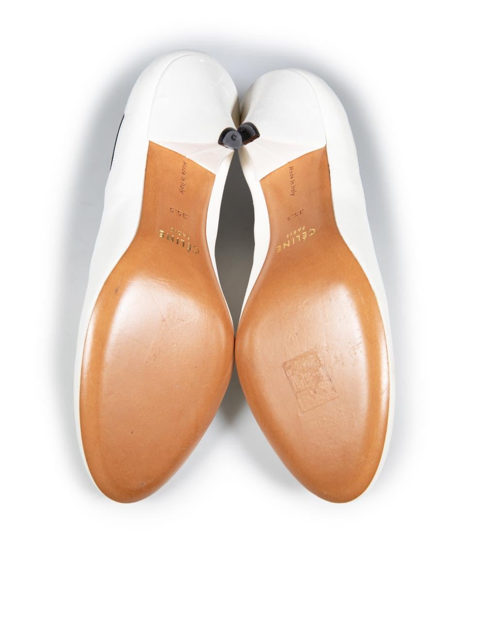 Céline White Leather Heeled Ankle Boots Size IT 35.5 In Good Condition For Sale In London, GB