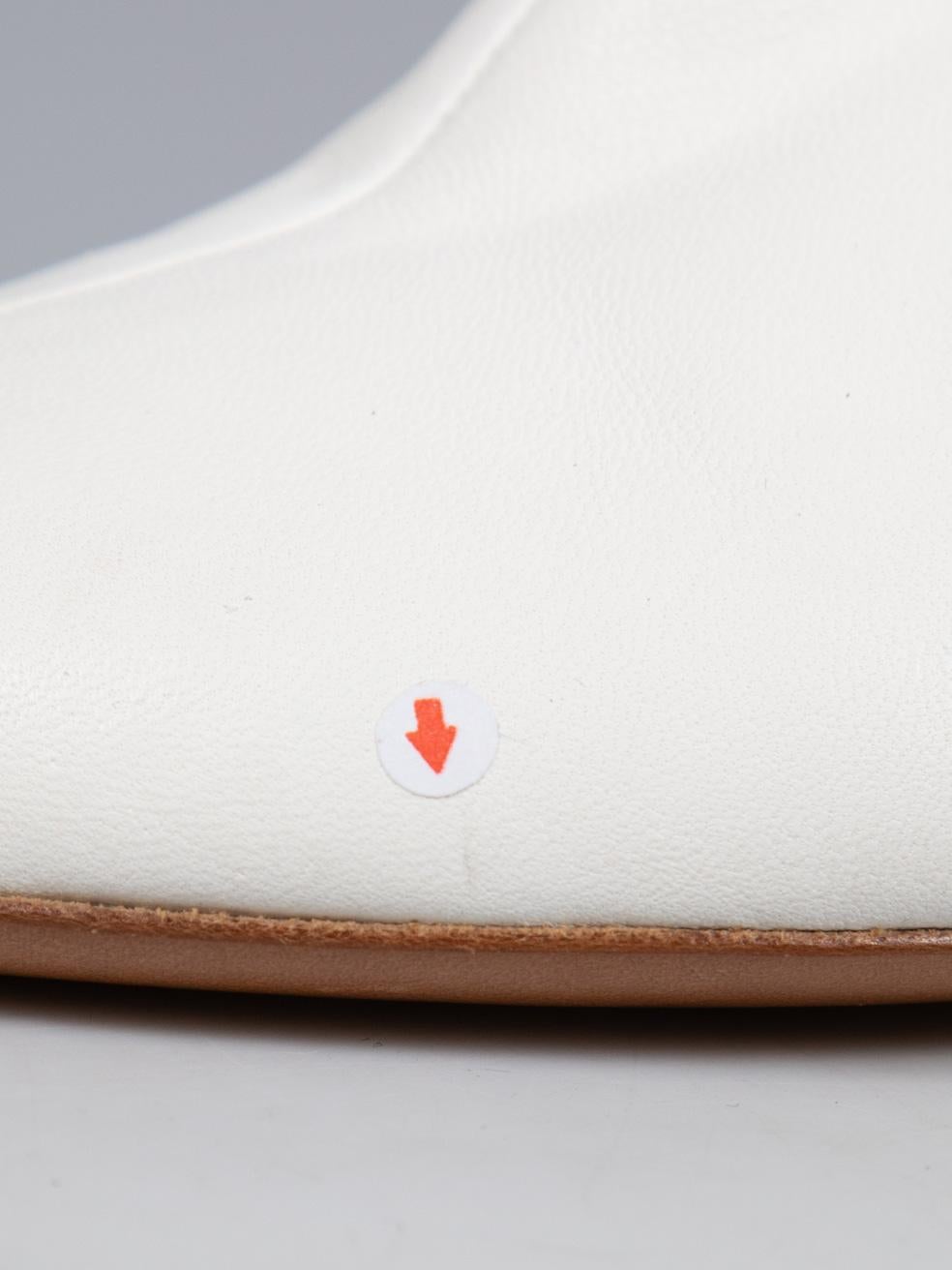 Céline White Leather Heeled Ankle Boots Size IT 35.5 For Sale 4