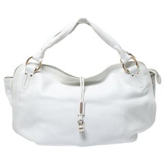 Celine White Leather Large Bittersweet Hobo