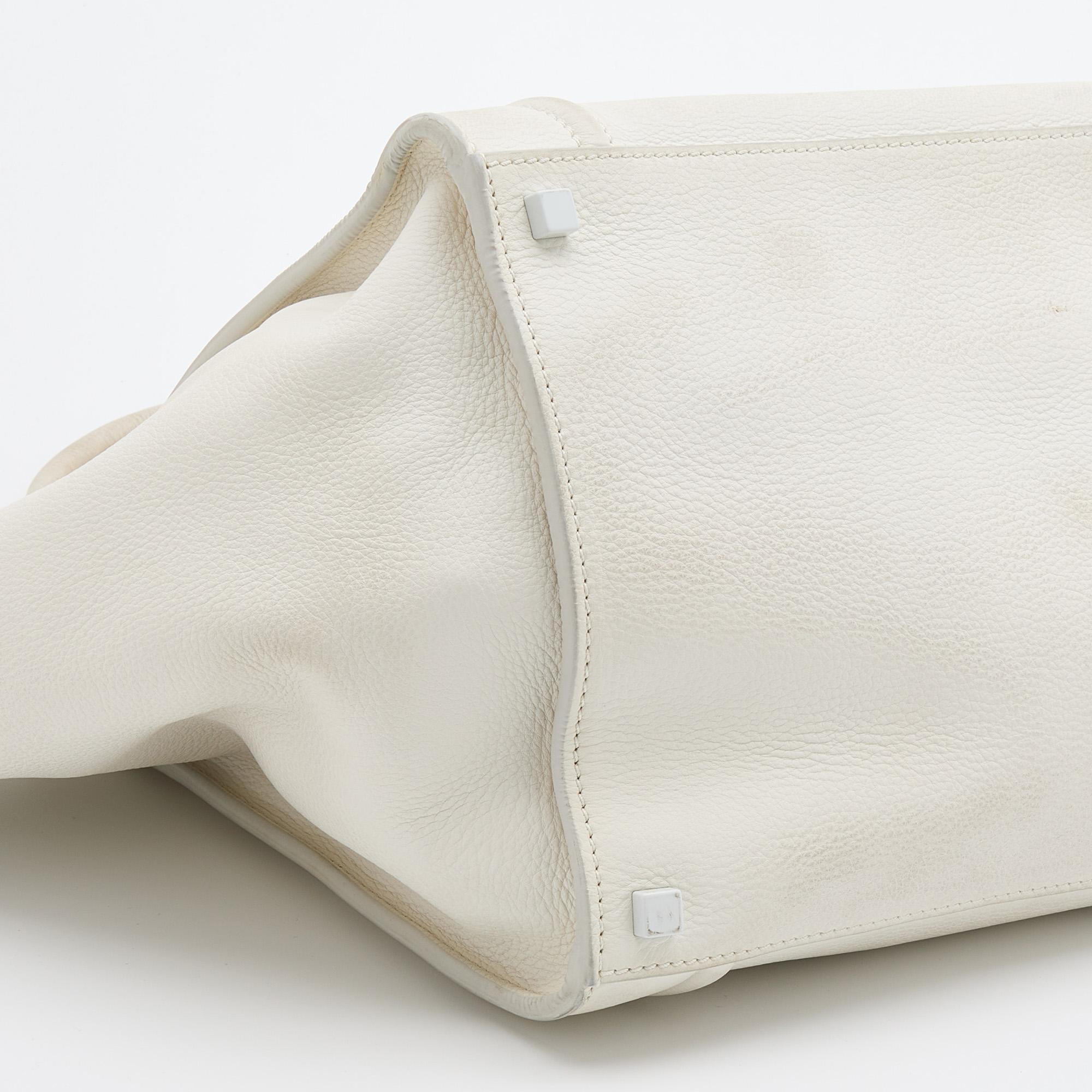Celine White Leather Medium Phantom Luggage Tote 3