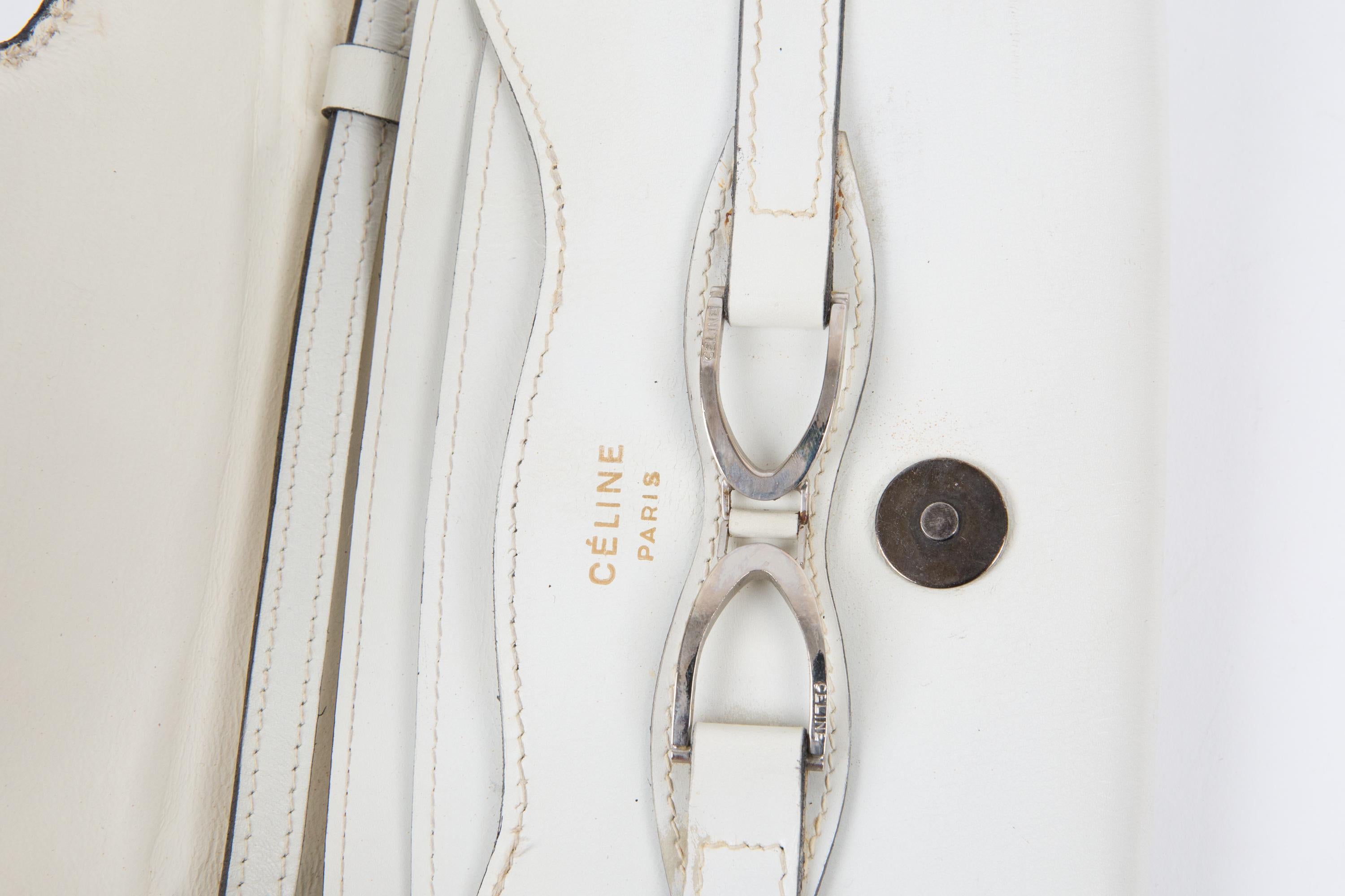 Bolso de piel blanco Celine en venta 2