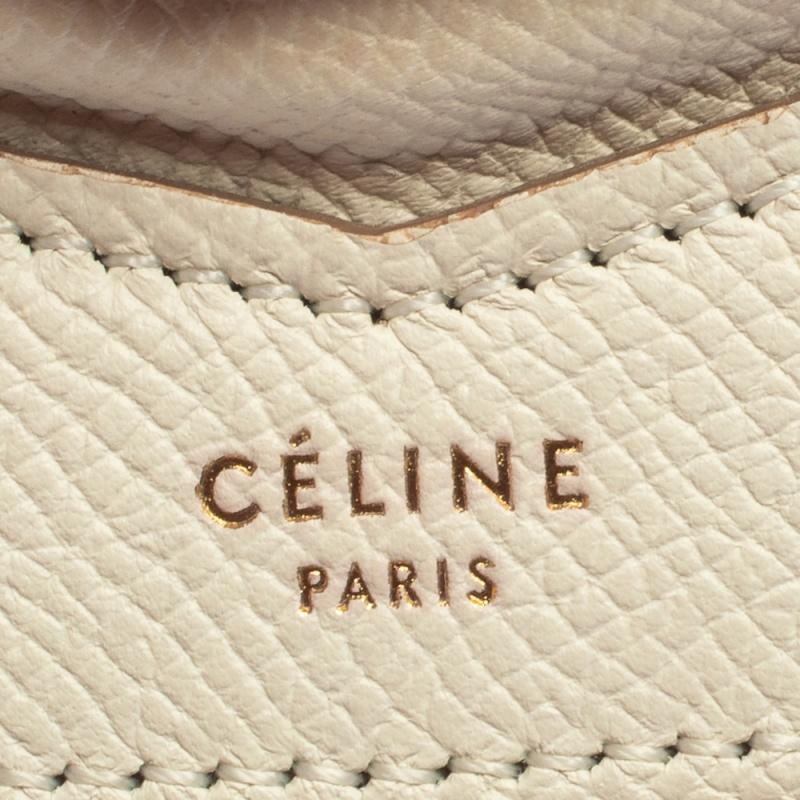 Celine White Leather Small Trotteur Crossbody Bag 2