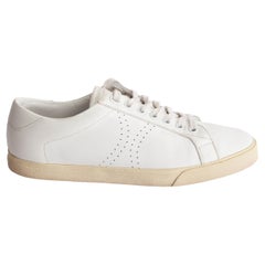 CELINE white leather TRIOMPHE Lace Up Low Top Sneakers Shoes 38