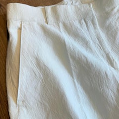 Celine White Linen Large Pants FR 38 / IT 42