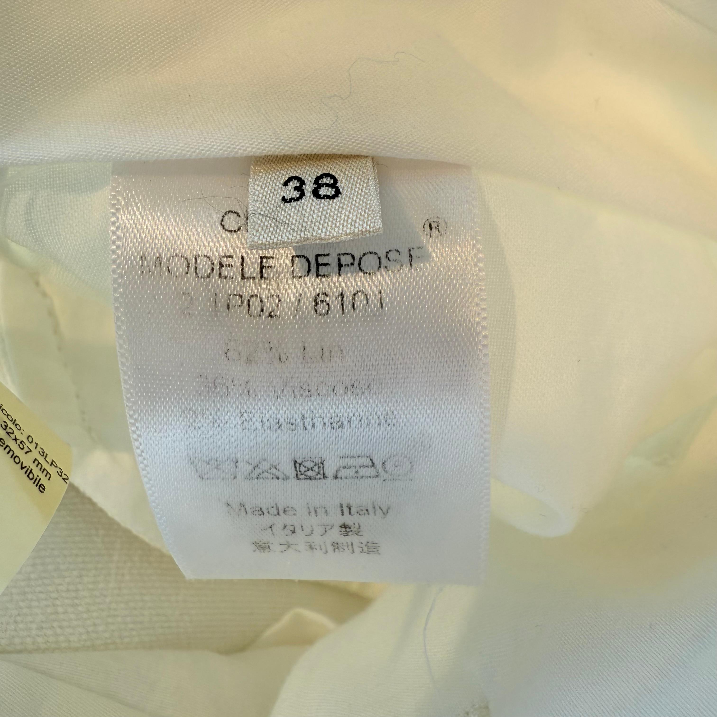 Pantaloni grandi di Celine in lino bianco FR 38 / IT 42 in vendita 2