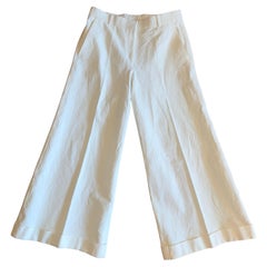 Pantaloni grandi di Celine in lino bianco FR 38 / IT 42