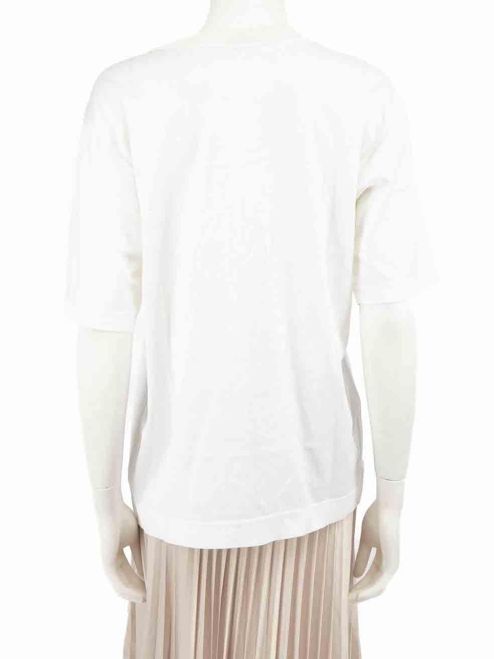 Gray Céline White Logo Embroidery T-Shirt Size XXL
