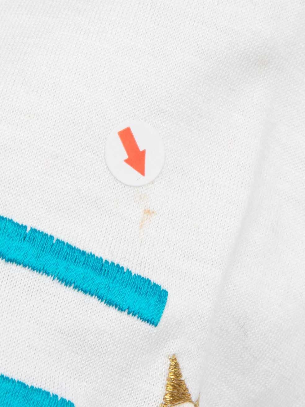 Céline White Logo Embroidery T-Shirt Size XXL 3