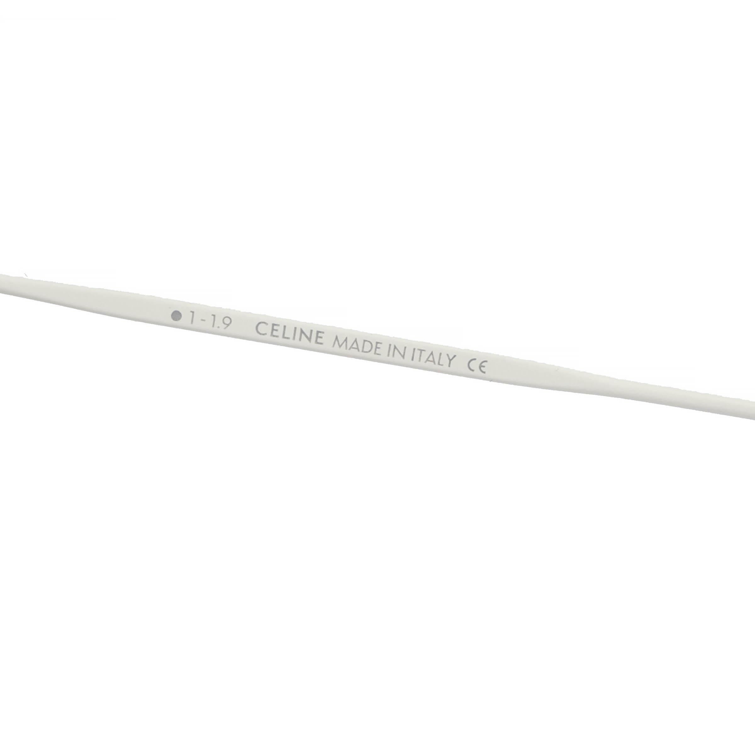 CELINE white metal BUTTERFLY Sunglasses CL40069U In Excellent Condition For Sale In Zürich, CH