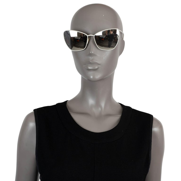 CELINE white metal BUTTERFLY Sunglasses CL40069U For Sale at  display picture 3