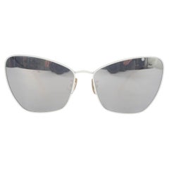 CELINE white metal BUTTERFLY Sunglasses CL40069U