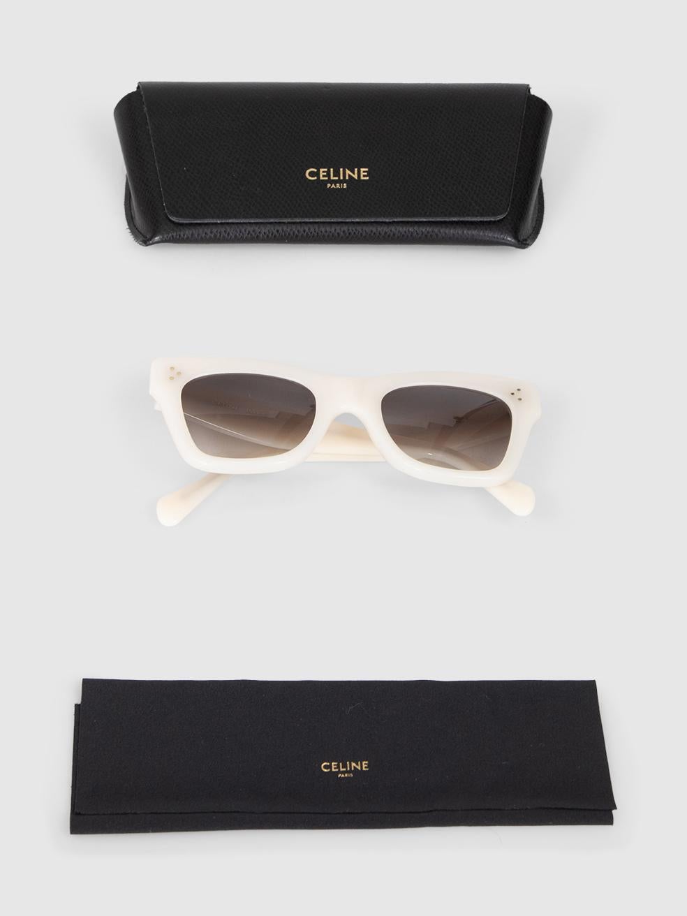 Bianco Occhiali da sole Céline bianchi oversize a lenti sfumate in vendita