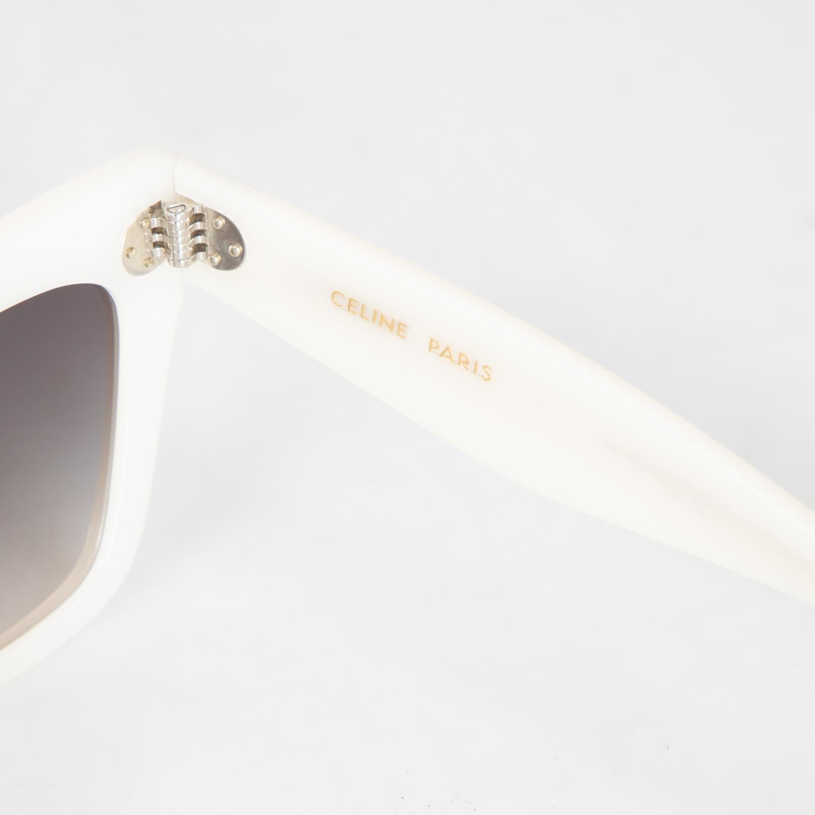 Occhiali da sole Céline bianchi oversize a lenti sfumate in vendita 3