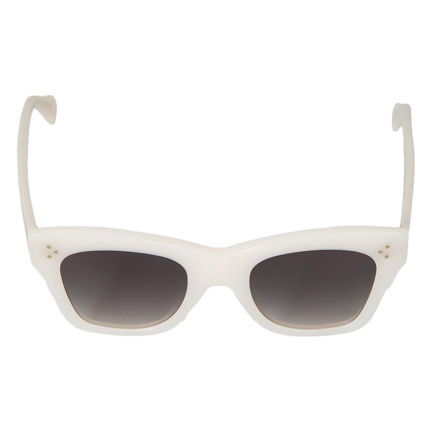 Occhiali da sole Céline bianchi oversize a lenti sfumate in vendita