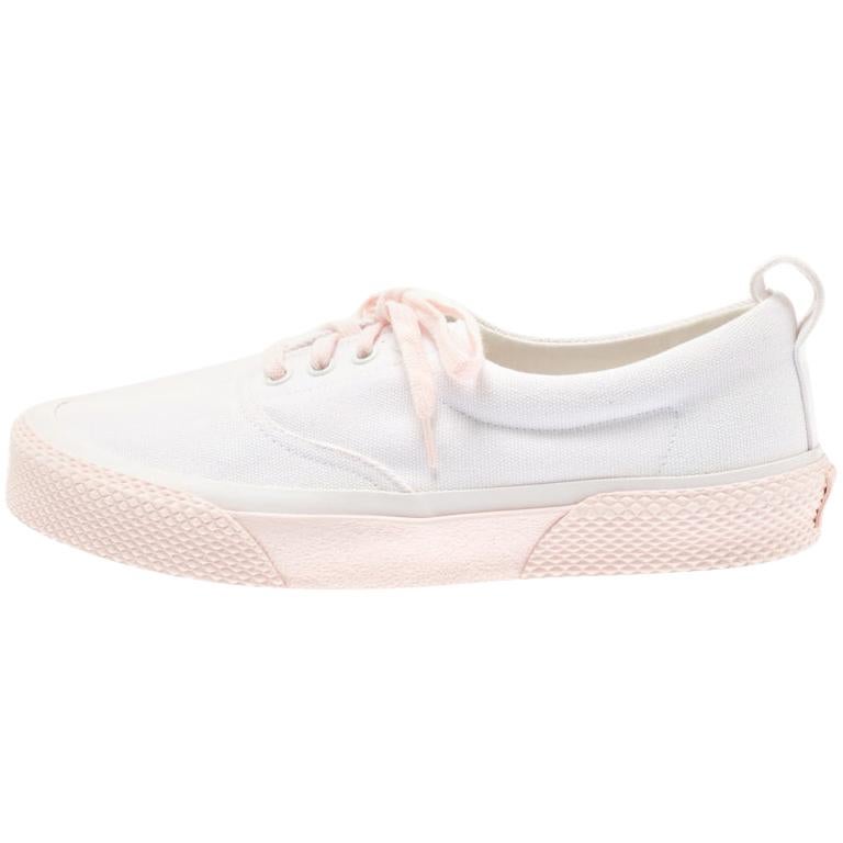 Celine White/Pink Canvas 180 degree Sneakers Size 39 For Sale at 1stDibs