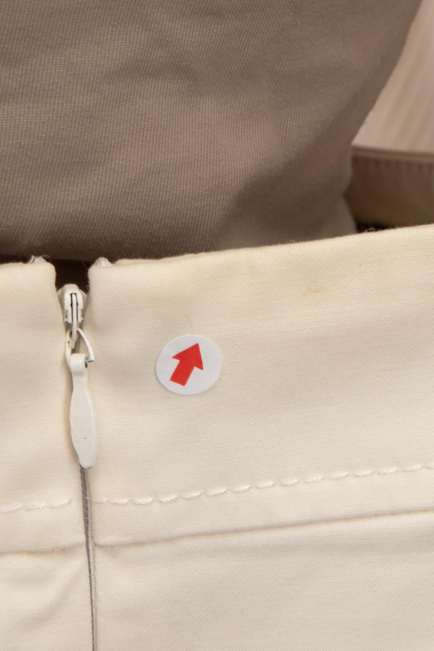 Céline White Pleated Mini Skirt Size M For Sale 2