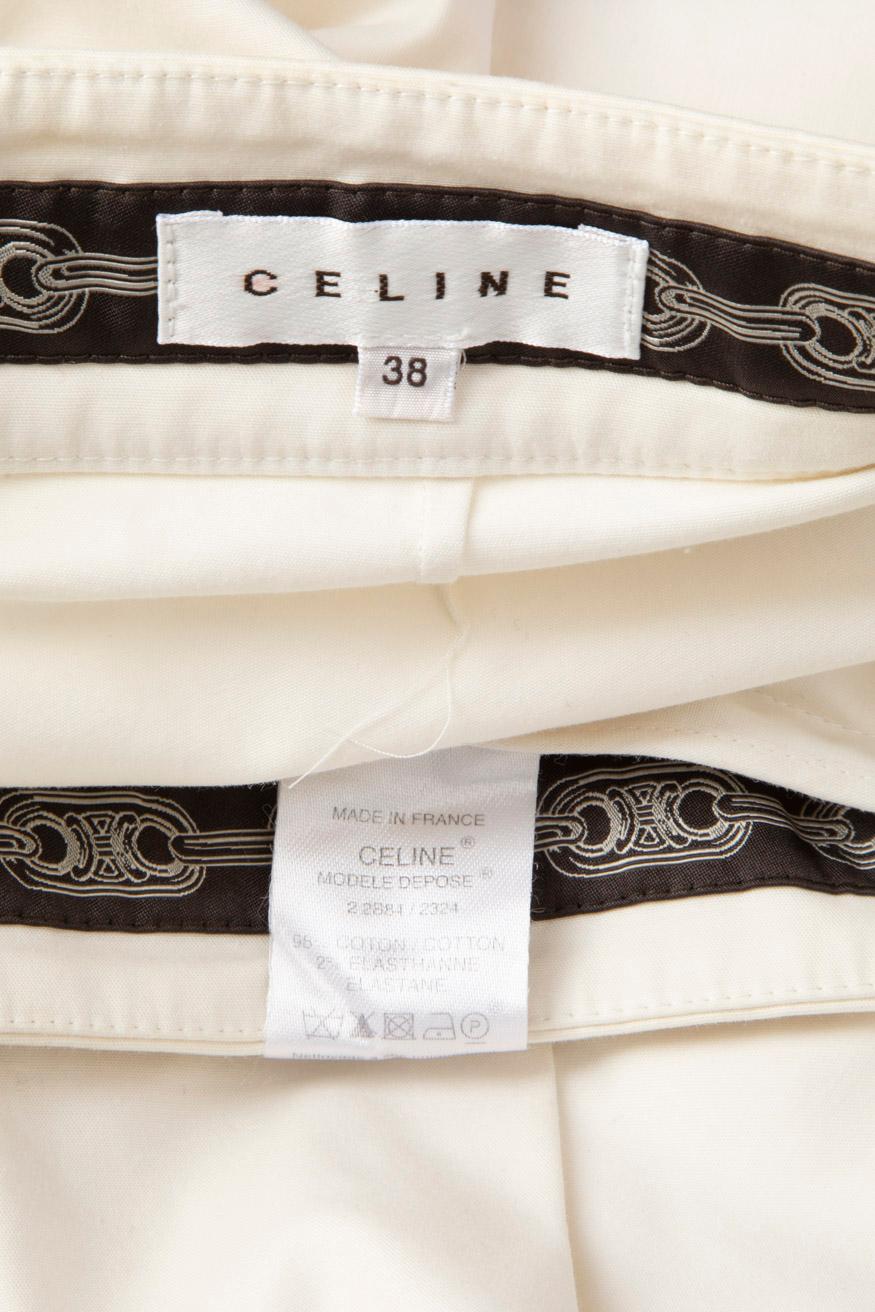 Céline White Pleated Mini Skirt Size M For Sale 4