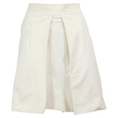 Céline White Pleated Mini Skirt Size M