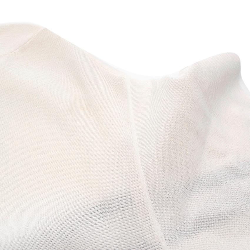 Celine by Phoebe Philo Runway White Silk Blend Zipper High Neck Dress - Small 5