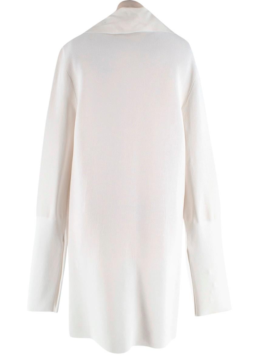 Gray Celine by Phoebe Philo Runway White Silk Blend Zipper High Neck Dress - Small