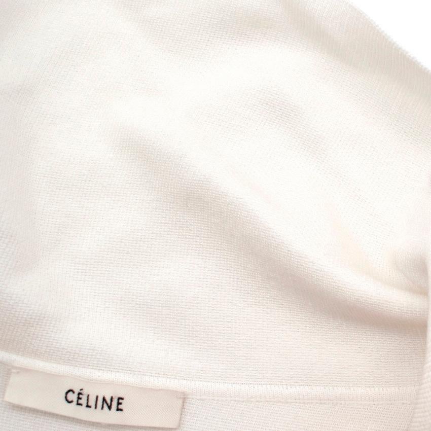 Women's Celine by Phoebe Philo Runway White Silk Blend Zipper High Neck Dress - Small
