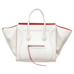 Celine White Suede Leather Phantom Luggage Bag