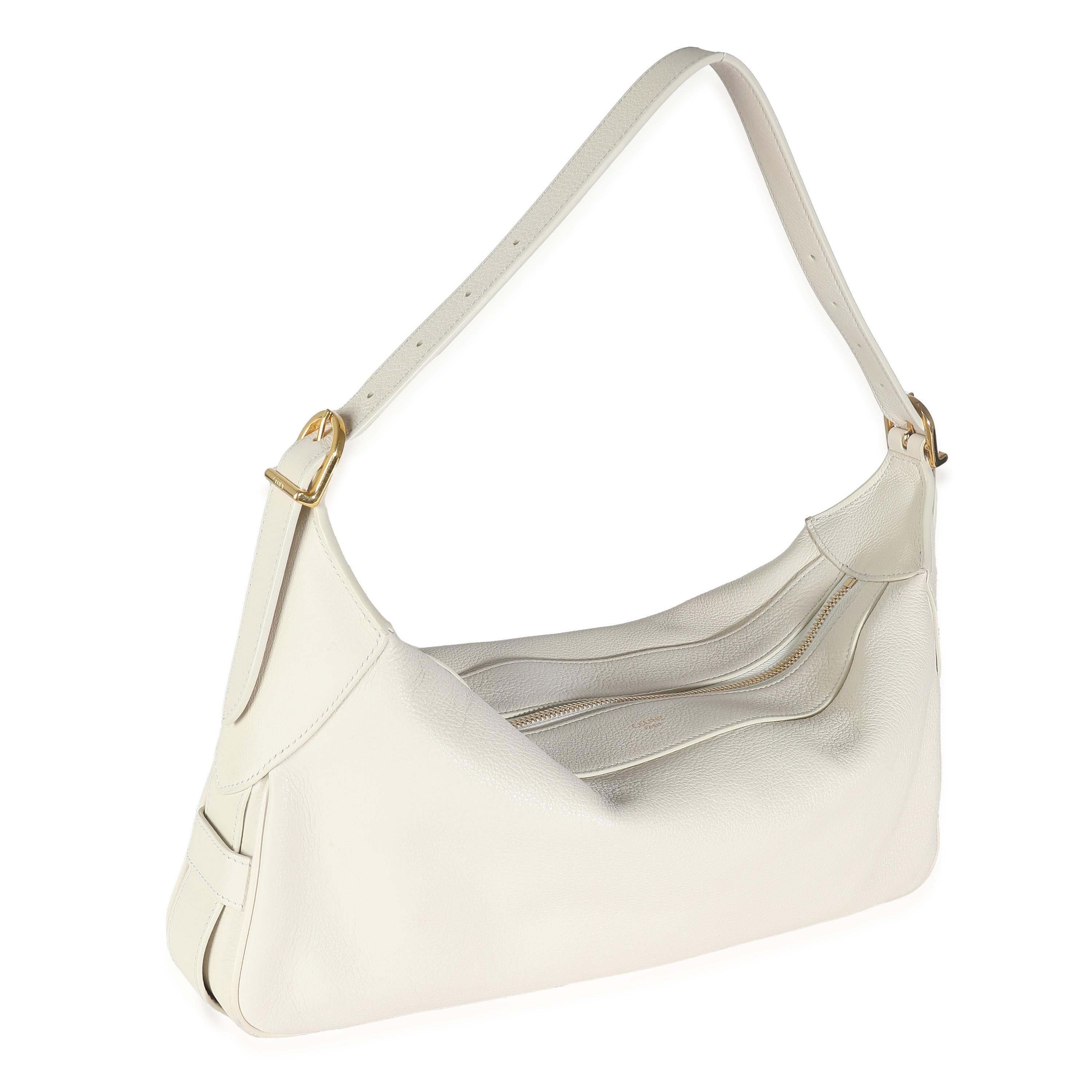 Celine White Supple Calfskin Medium Romy In Excellent Condition For Sale In New York, NY