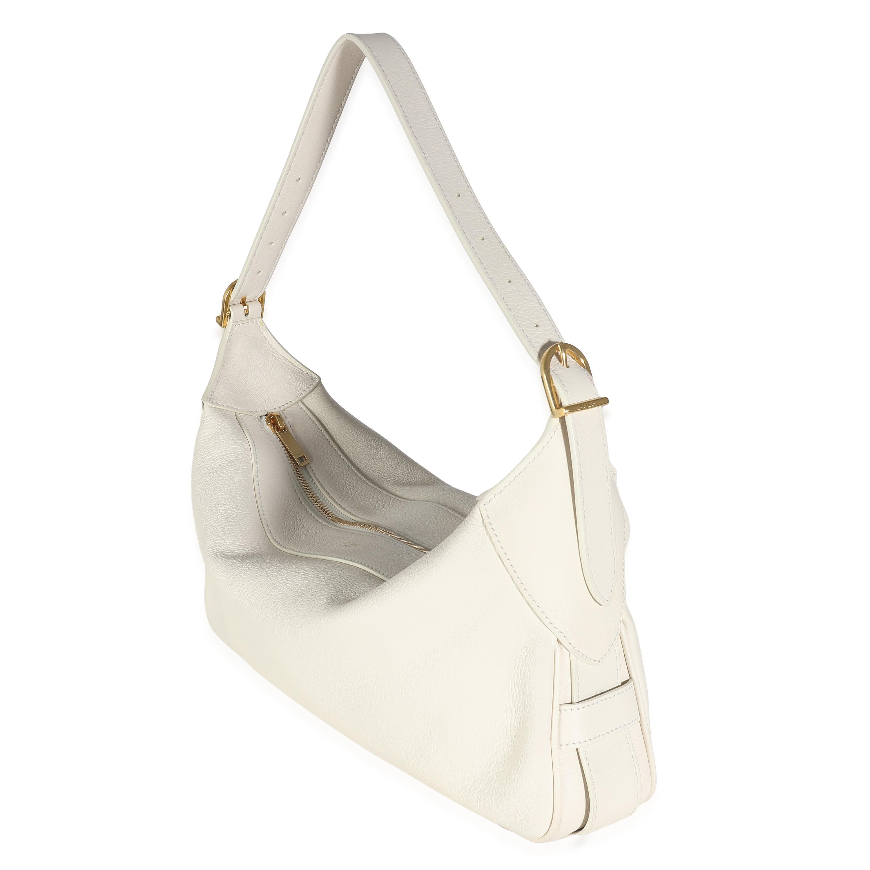 Women's Celine White Supple Calfskin Medium Romy For Sale