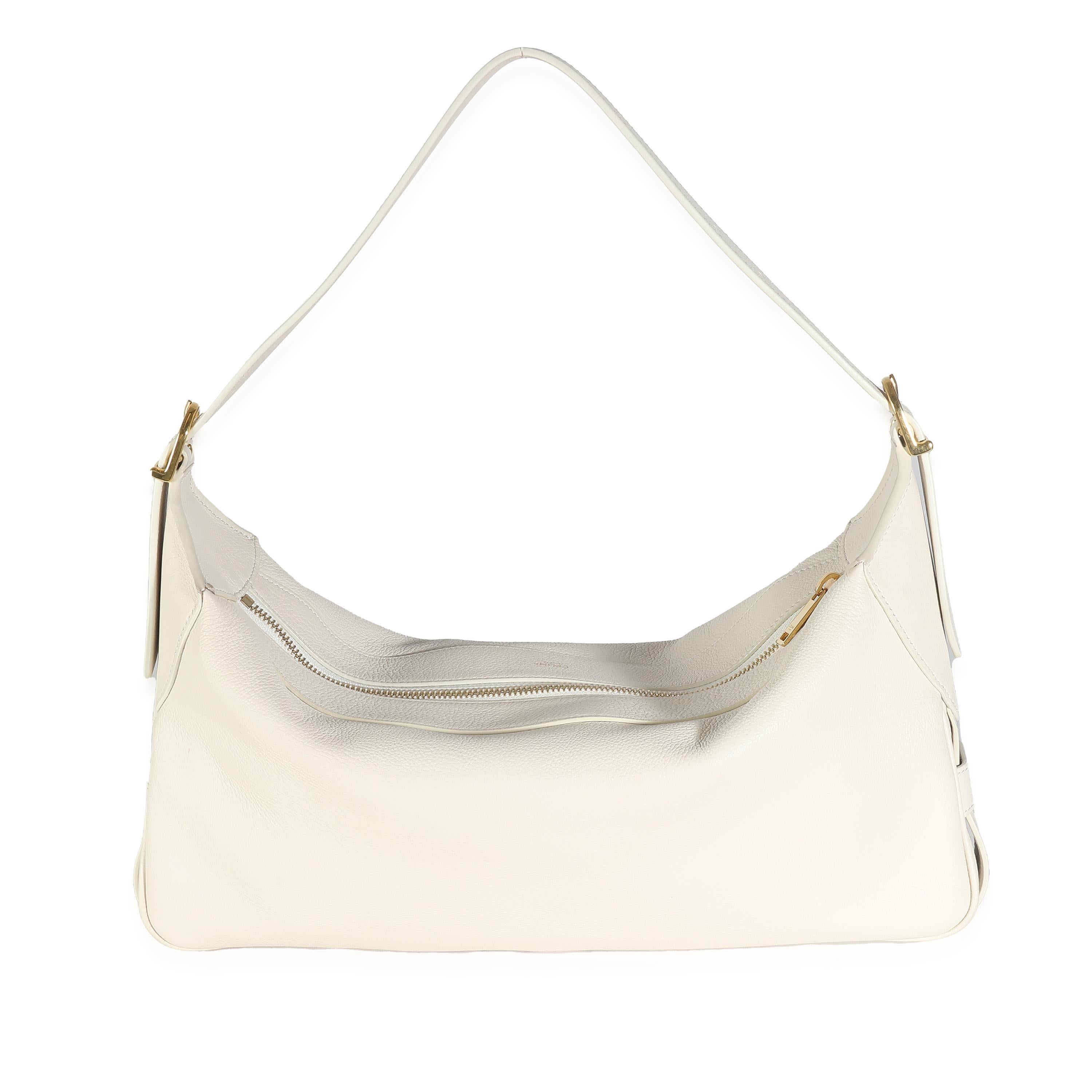 Celine White Supple Calfskin Medium Romy For Sale 1
