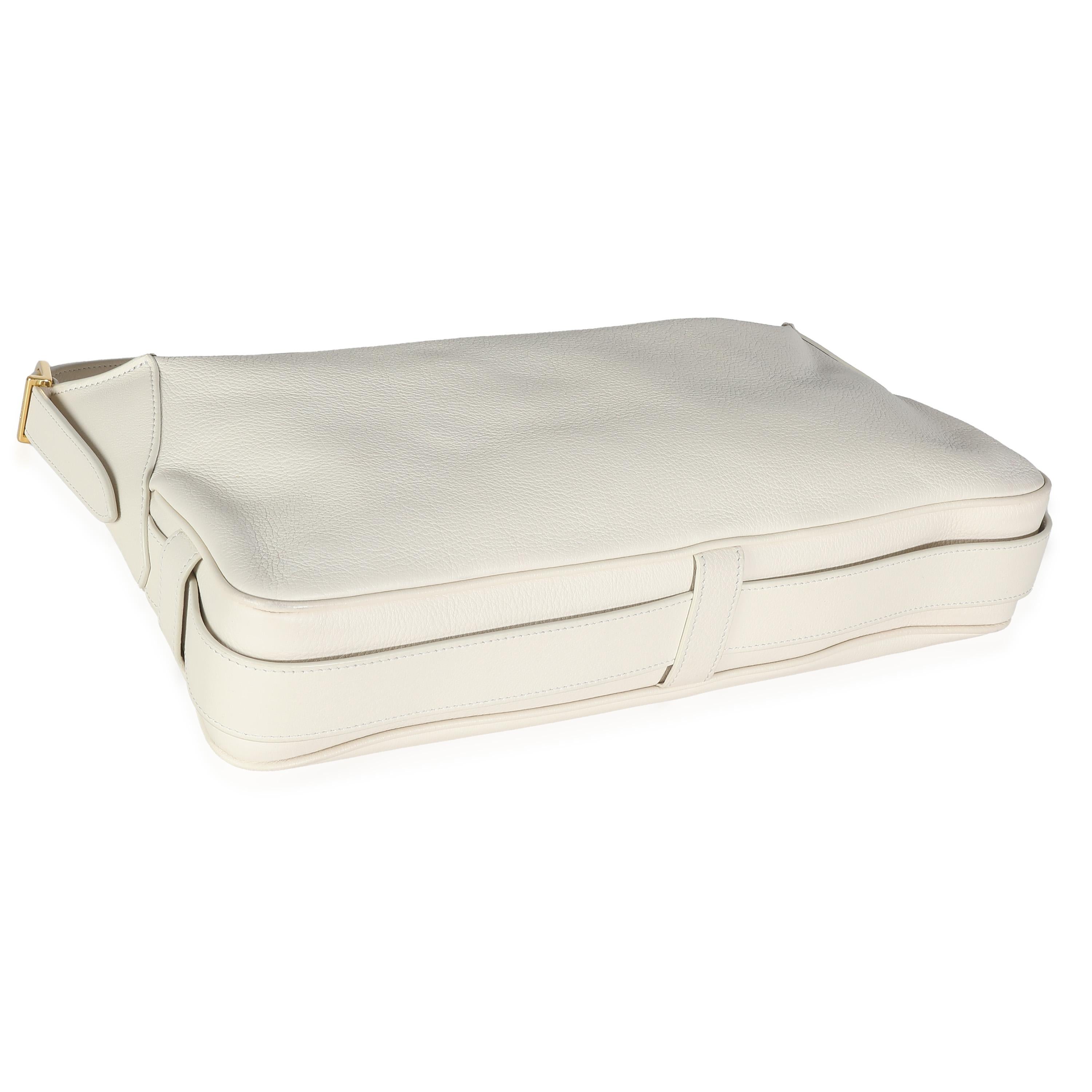 Celine White Supple Calfskin Medium Romy For Sale 2