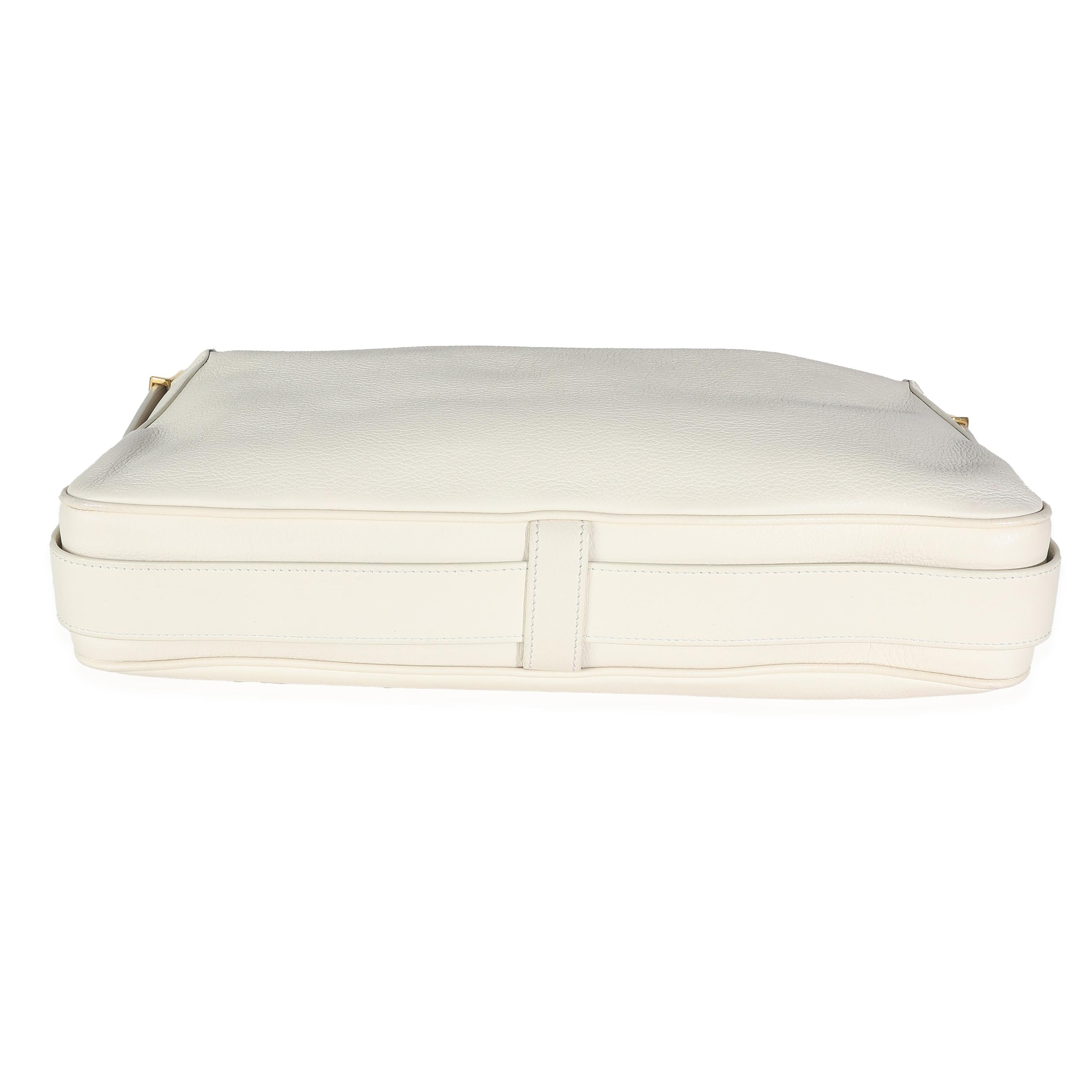 Celine White Supple Calfskin Medium Romy For Sale 3