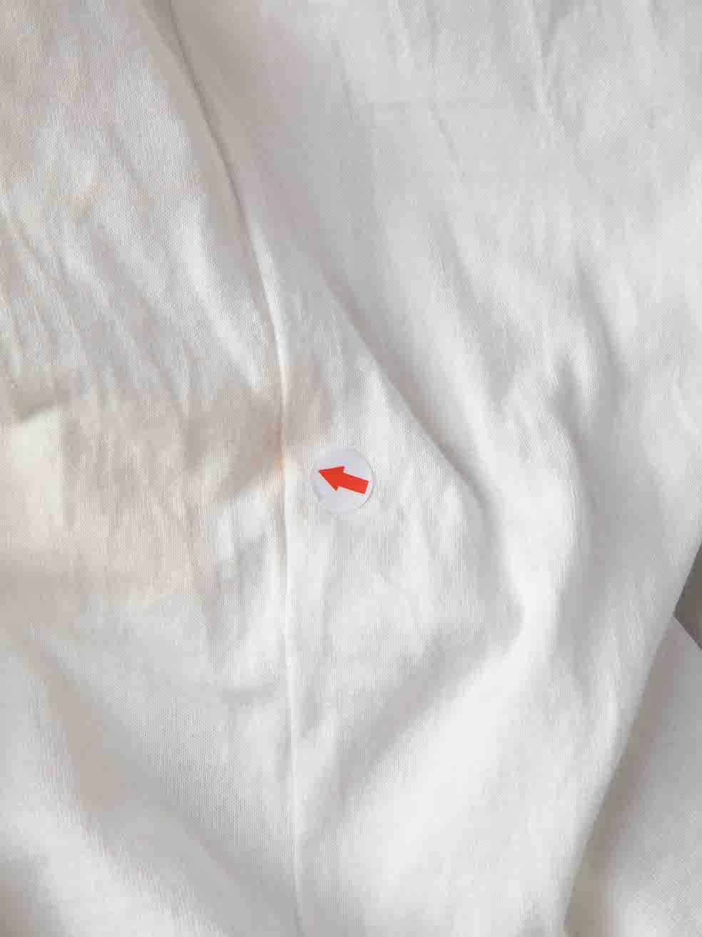 Women's Céline White Triomphe Logo Print T-Shirt Size S