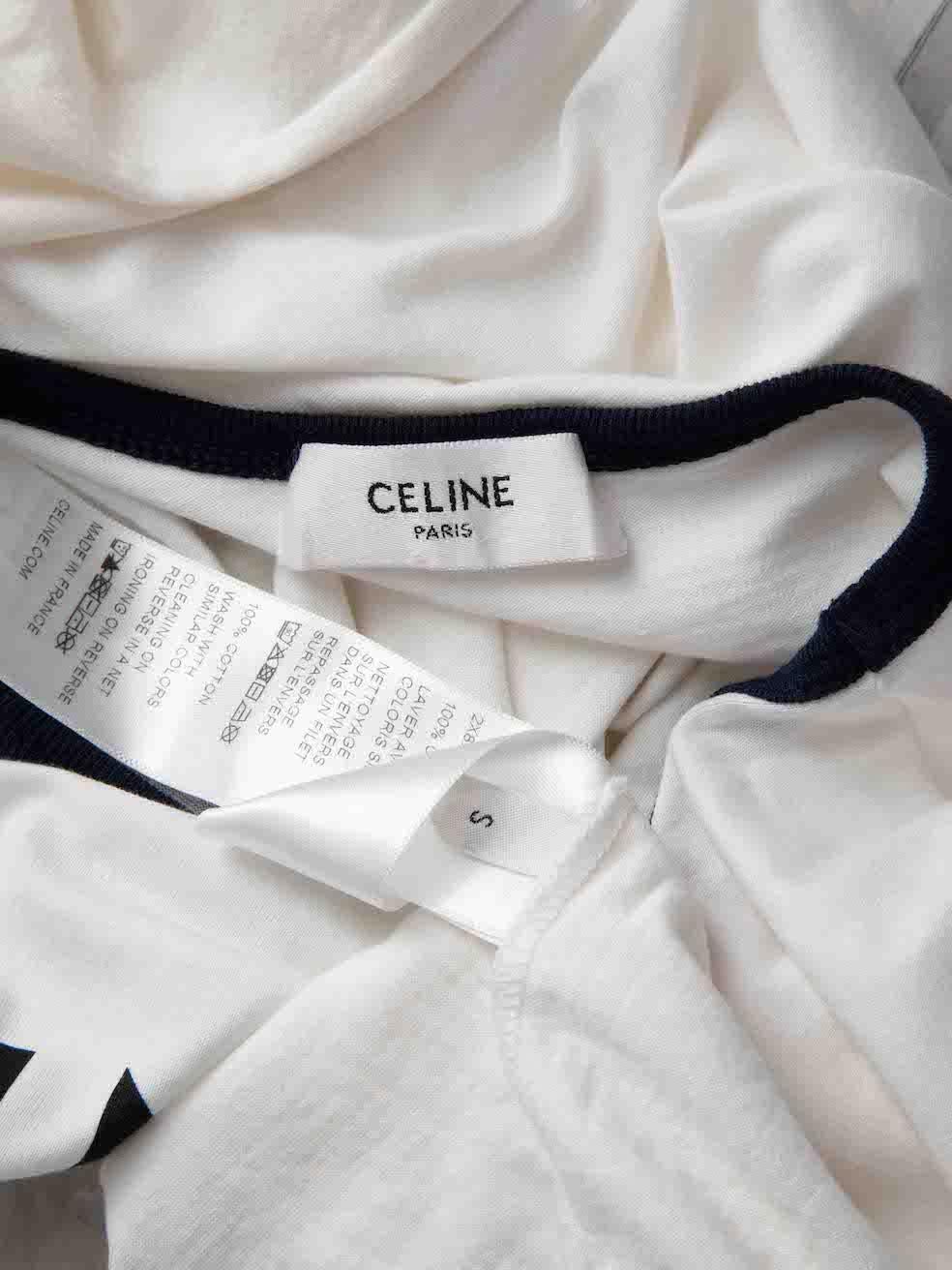 Céline White Triomphe Logo Print T-Shirt Size S 1