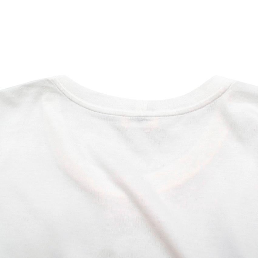 Celine White 'Unlock Your Fantasies' Flocked Slogan T-Shirt In Excellent Condition For Sale In London, GB