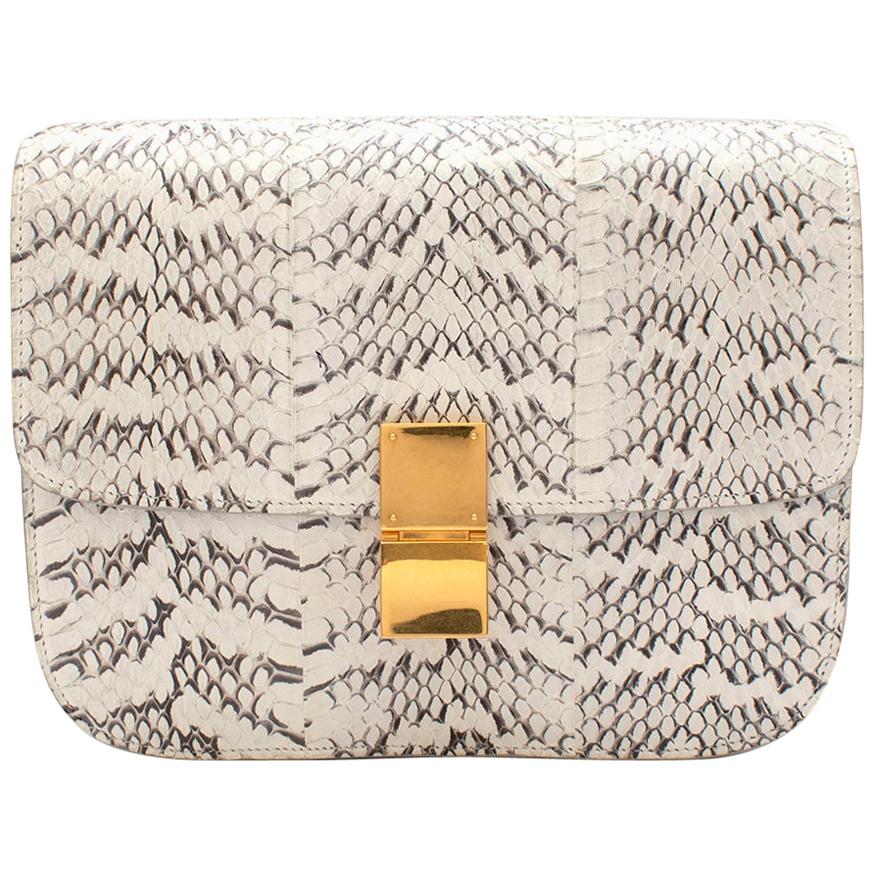 Celine White Whipsnake Box Bag