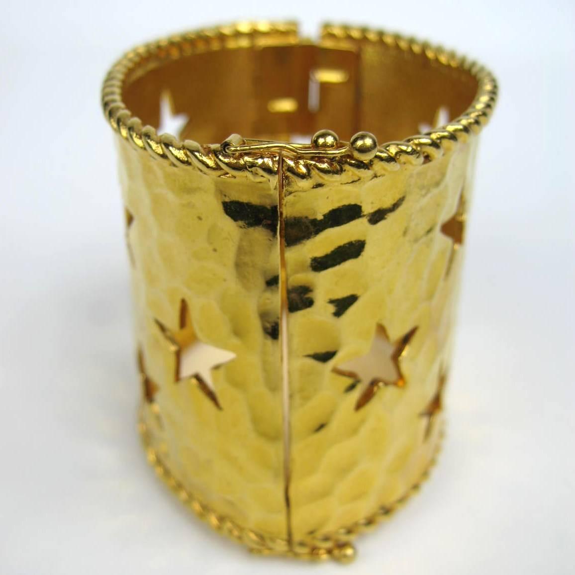 Celine Wide Cuff Bracelet Star New, Never Worn 1990s In New Condition For Sale In Wallkill, NY