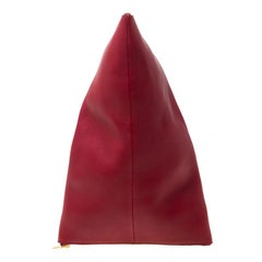 Celine Wine Red Leather Berlingot Clutch