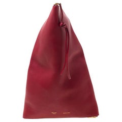 Celine Wine Red Leather Berlingot Clutch