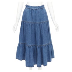 CELINE W_JS_013 S060 5021 07UW Falda midi de denim ligero «Prairie» de 66 cm